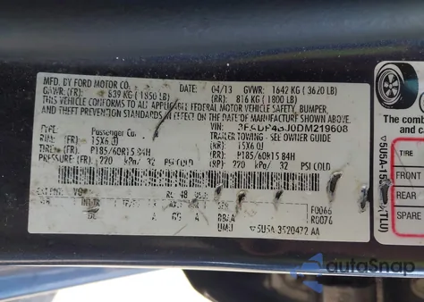 2013 Ford Fiesta Se from USA, damaged, VIN 3FADP4BJ0DM219608